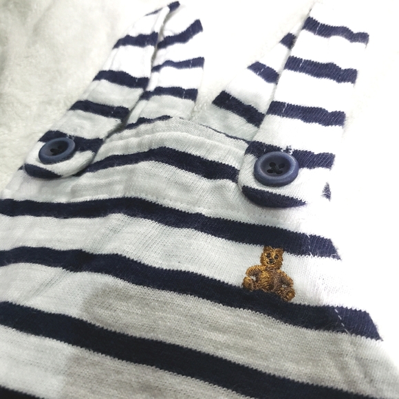 Baby Gap Navy striped Nautical Shortalls/Overalls - Picture 2 of 2